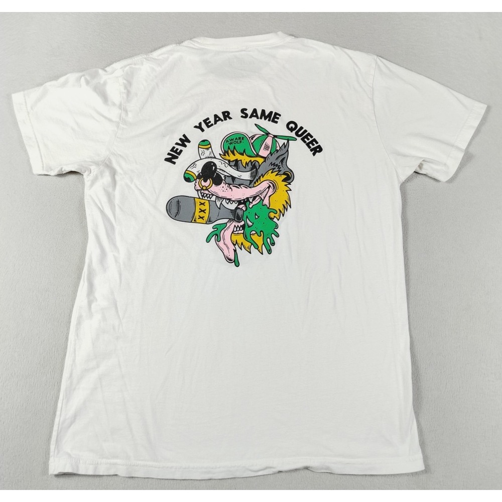 Awarewolf New Year Same Queer Shirt Mens Large White LGBTQ Pride‎ Graphic Tee